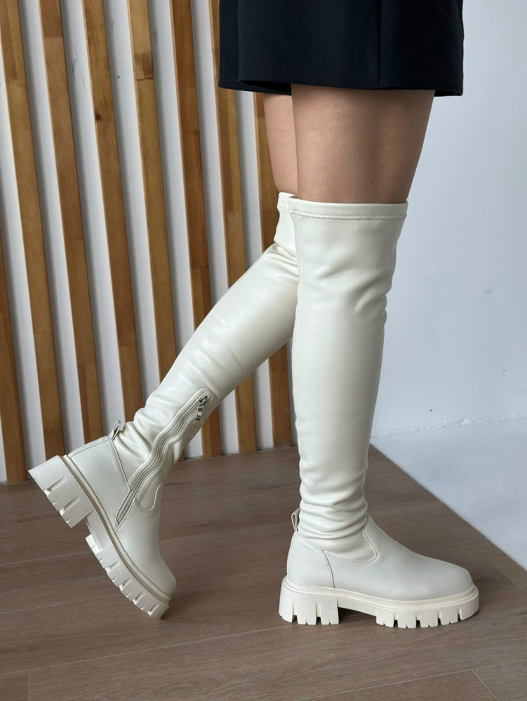 Ботфорты белые купить в Интернет-магазине Садовод База - цена 999 руб Садовод интернет-каталог