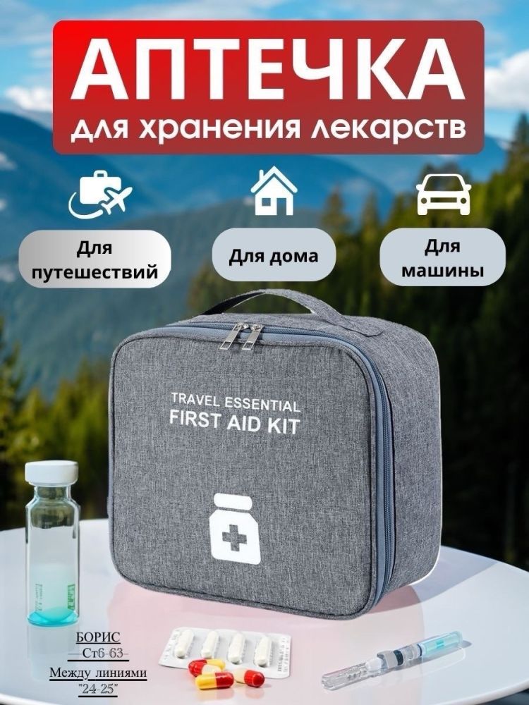 Дорожная аптечка медицинская (Органайзер) без наполнения🔻
