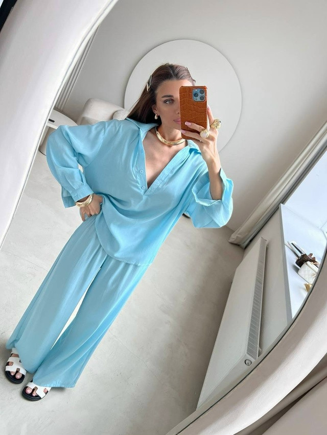 Женский костюм голубой купить в Интернет-магазине Садовод База - цена 1200 руб Садовод интернет-каталог