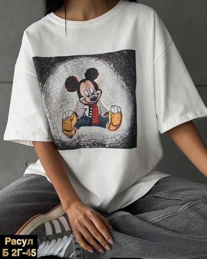 Трендовая футболка ,,MICKEY MOUSE’’ в одном цвете САДОВОД официальный интернет-каталог