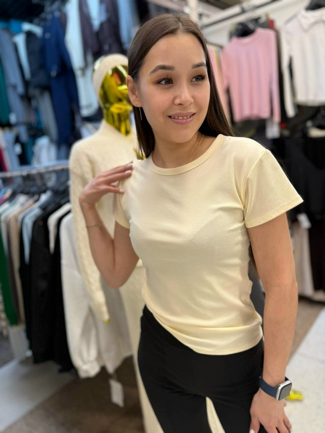 Женская футболка молочная купить в Интернет-магазине Садовод База - цена 850 руб Садовод интернет-каталог