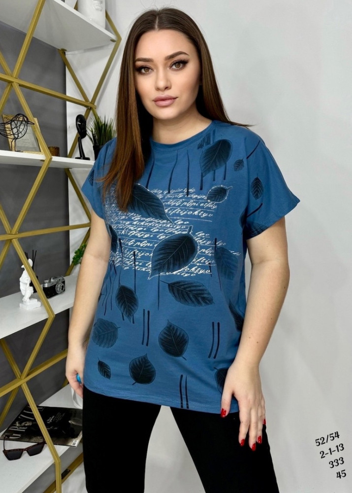 Женская футболка синяя купить в Интернет-магазине Садовод База - цена 450 руб Садовод интернет-каталог