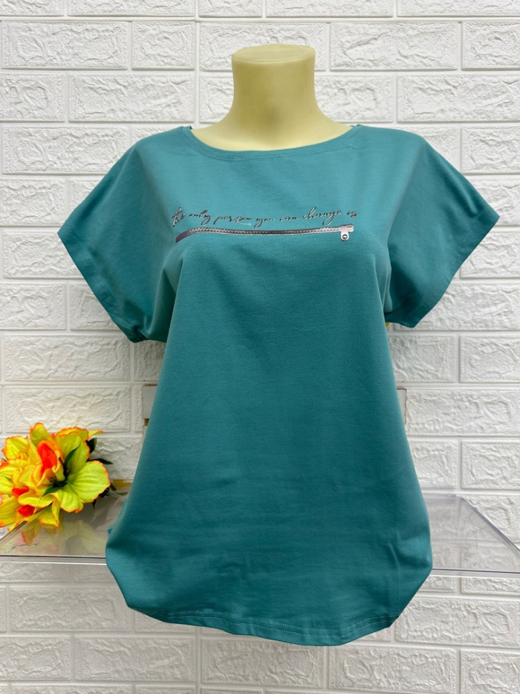 Женская футболка зеленая купить в Интернет-магазине Садовод База - цена 450 руб Садовод интернет-каталог
