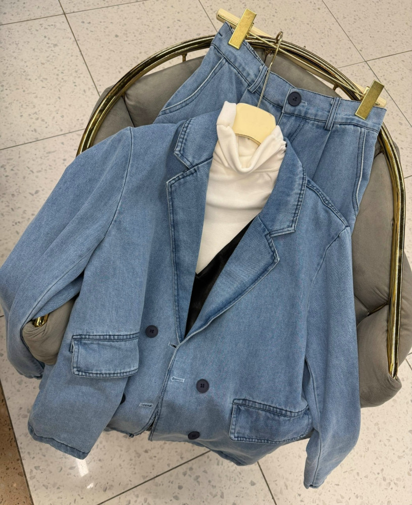 Женский костюм голубой купить в Интернет-магазине Садовод База - цена 3100 руб Садовод интернет-каталог