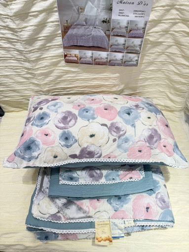 Комплект постельного белья с готовым одеялом из жатой ткани САДОВОД официальный интернет-каталог