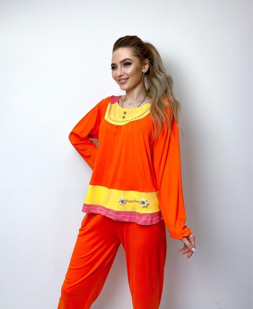пижама оранжевая купить в Интернет-магазине Садовод База - цена 250 руб Садовод интернет-каталог