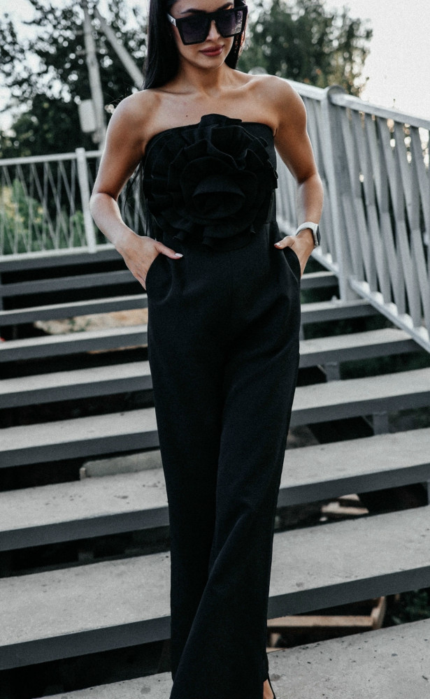 Женский комбинезон черный купить в Интернет-магазине Садовод База - цена 500 руб Садовод интернет-каталог