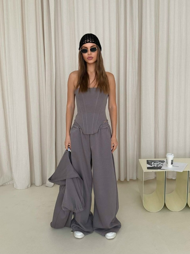 Женский костюм темно-серый купить в Интернет-магазине Садовод База - цена 3000 руб Садовод интернет-каталог