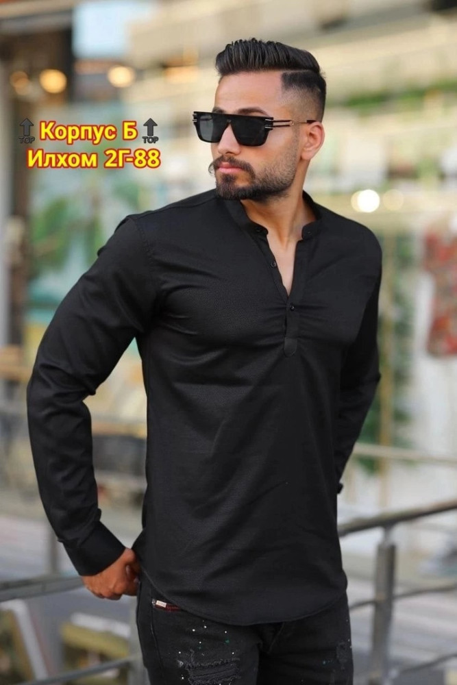 Мужская рубашка черная купить в Интернет-магазине Садовод База - цена 699 руб Садовод интернет-каталог