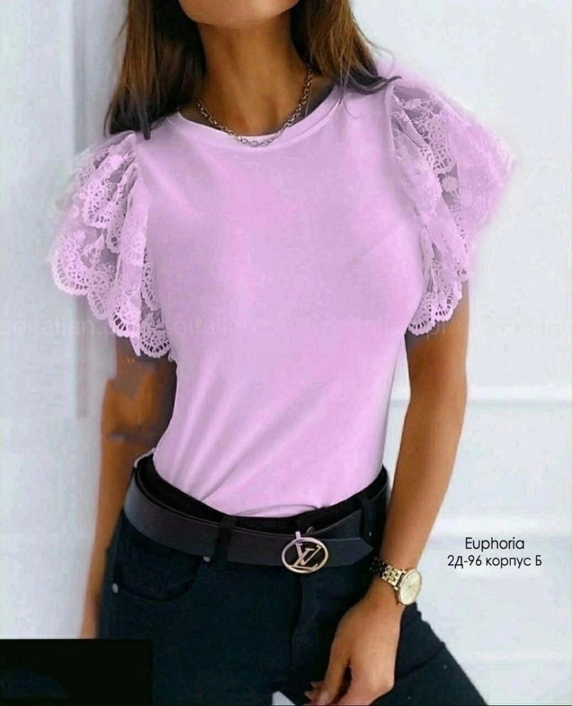 Блузка с бабочка с гипюр купить в Интернет-магазине Садовод База - цена 450 руб Садовод интернет-каталог