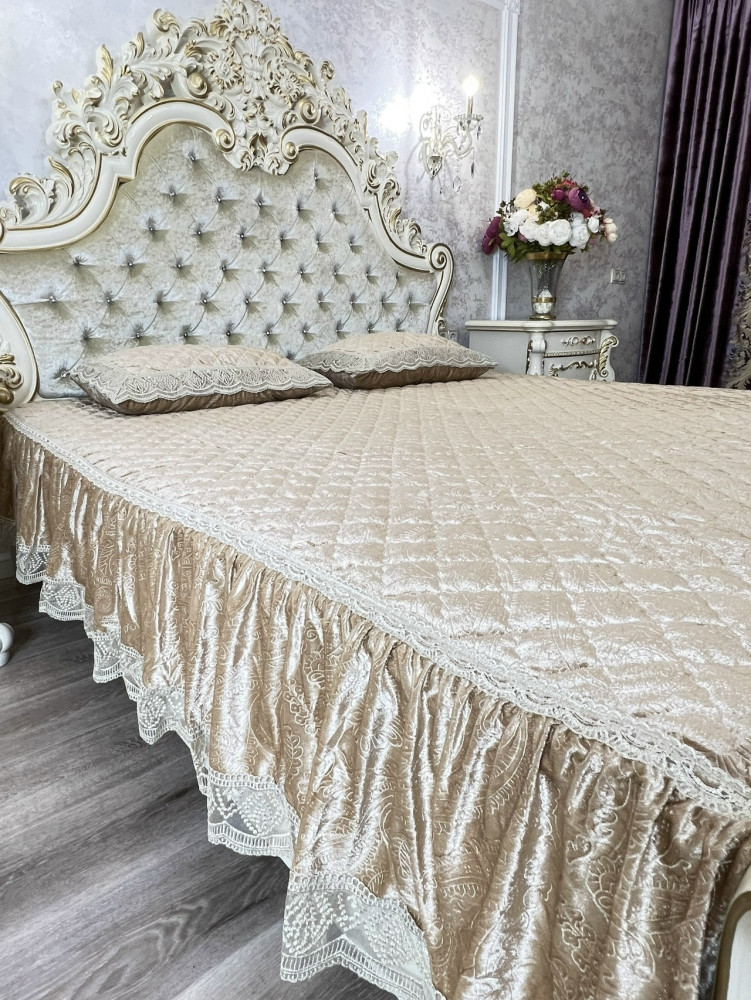 Покрывало на кровать с воланами с двух сторон и с двумя наволочками купить в Интернет-магазине Садовод База - цена 4000 руб Садовод интернет-каталог