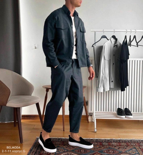 Мужская коллекция стильных двоек из качественного льна: брюки и рубашка САДОВОД официальный интернет-каталог