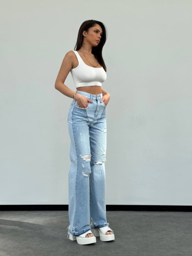 Голубые комбинированные джинсы с имитацией белья 🥰💫Идеальная посадка. 😍 🤩 САДОВОД официальный интернет-каталог