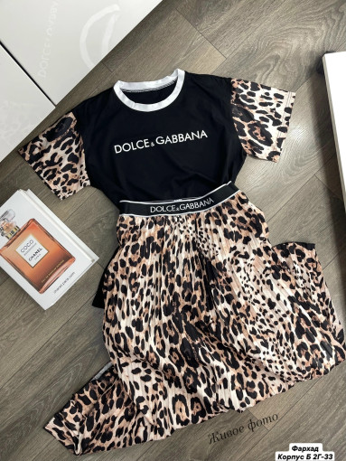 Нежный и стильный леопардовый костюм ( DOLCE & GABBANA ) Футболка+юбка поможет вам оставаться в тренде этим летом САДОВОД официальный интернет-каталог