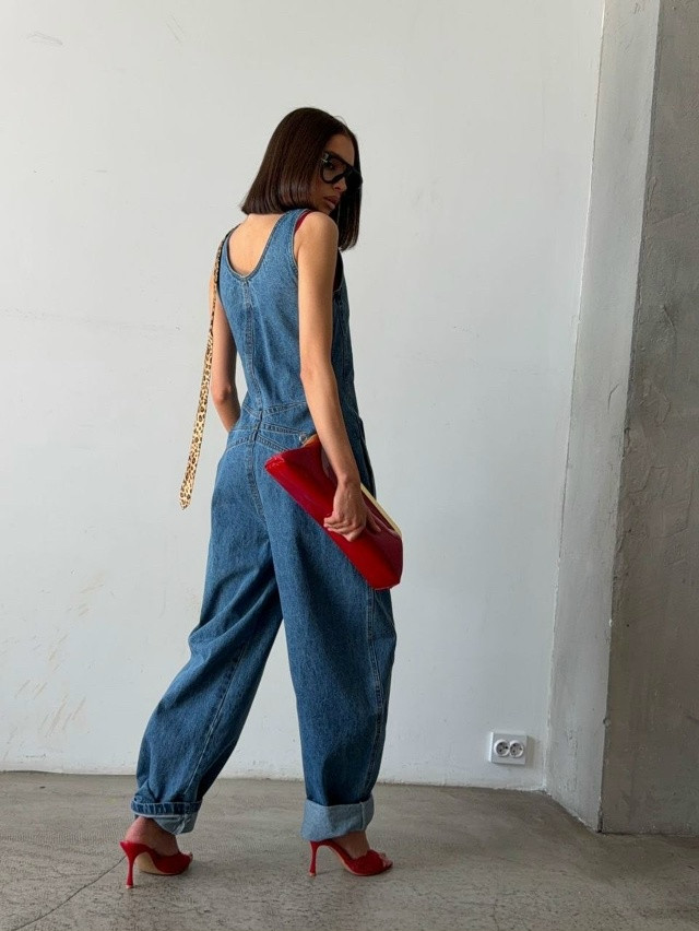 Женский комбинезон синий купить в Интернет-магазине Садовод База - цена 3600 руб Садовод интернет-каталог