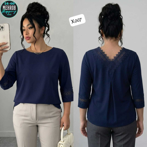 Женская блузка с кружевной отделкой САДОВОД официальный интернет-каталог