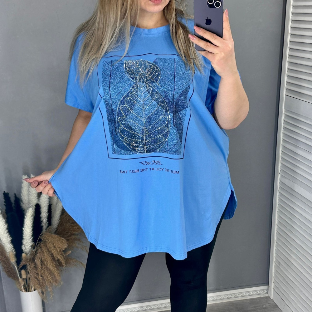 Женская футболка синяя купить в Интернет-магазине Садовод База - цена 650 руб Садовод интернет-каталог