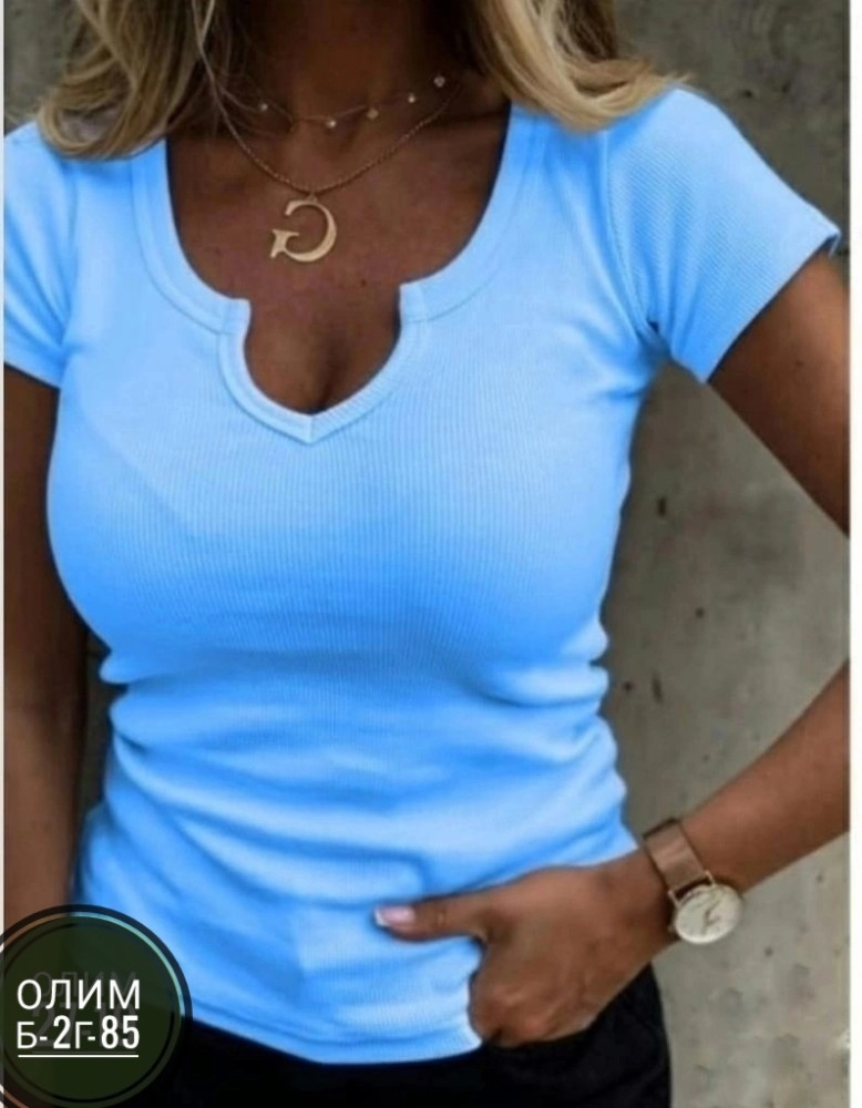 Женская футболка голубая купить в Интернет-магазине Садовод База - цена 400 руб Садовод интернет-каталог