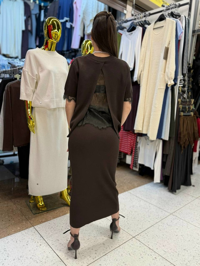 Женский костюм коричневый купить в Интернет-магазине Садовод База - цена 2100 руб Садовод интернет-каталог