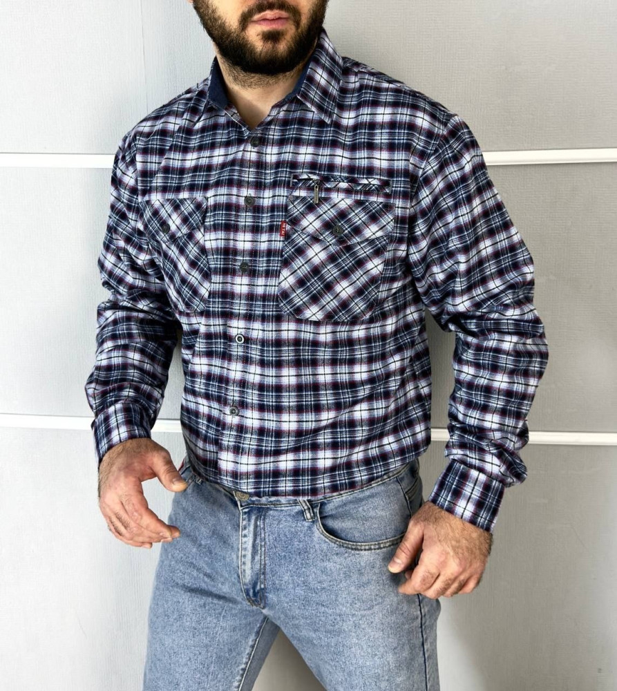 Мужская рубашка темно-синяя