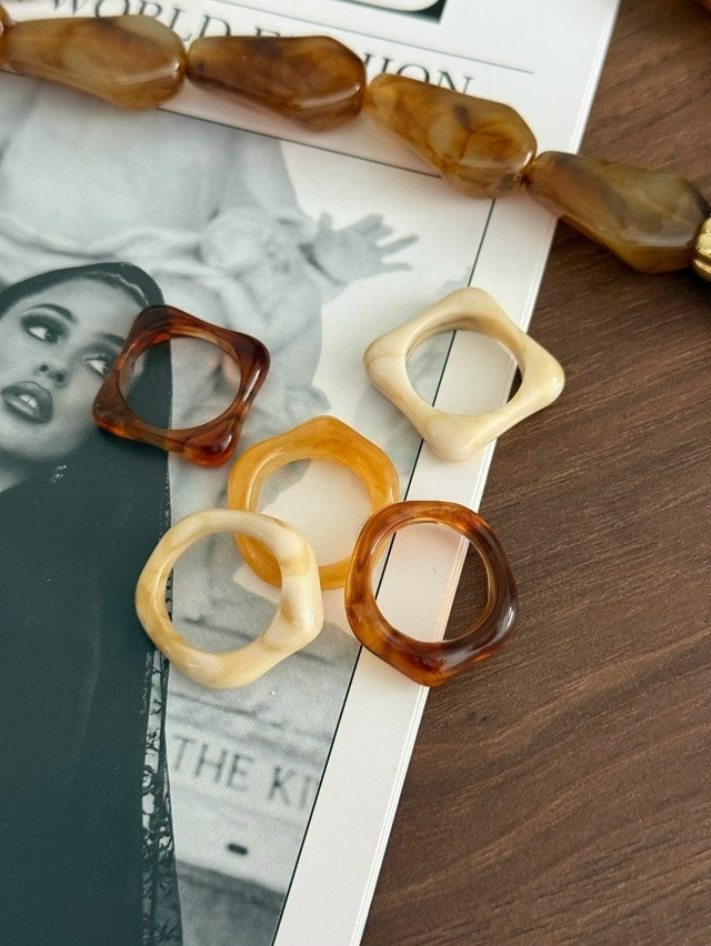 ⚜️Сет колец из акрила 5шт купить в Интернет-магазине Садовод База - цена 150 руб Садовод интернет-каталог