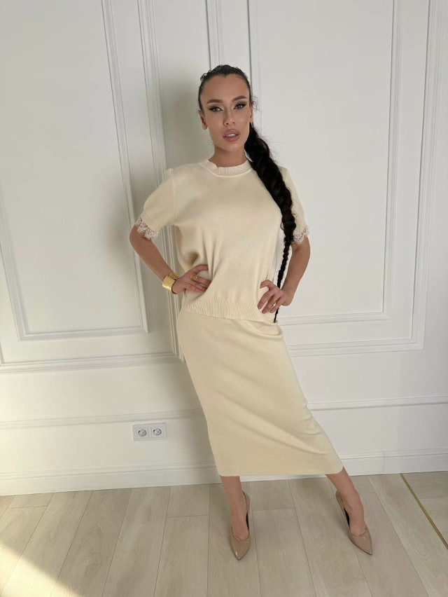 Женский костюм молочный купить в Интернет-магазине Садовод База - цена 2100 руб Садовод интернет-каталог