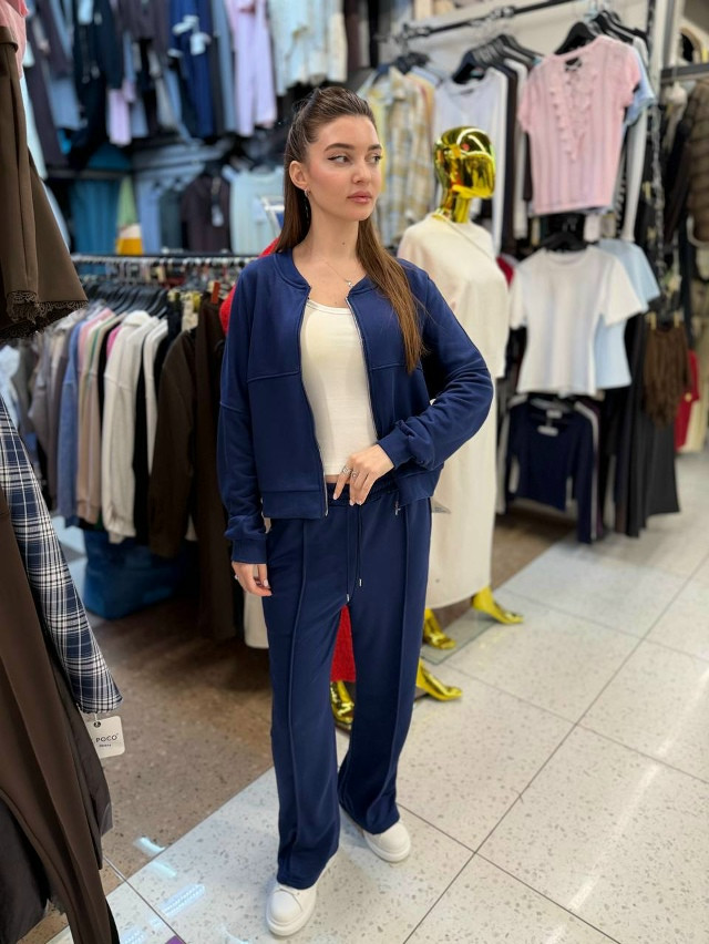 Спортивный женский костюм синий купить в Интернет-магазине Садовод База - цена 1100 руб Садовод интернет-каталог