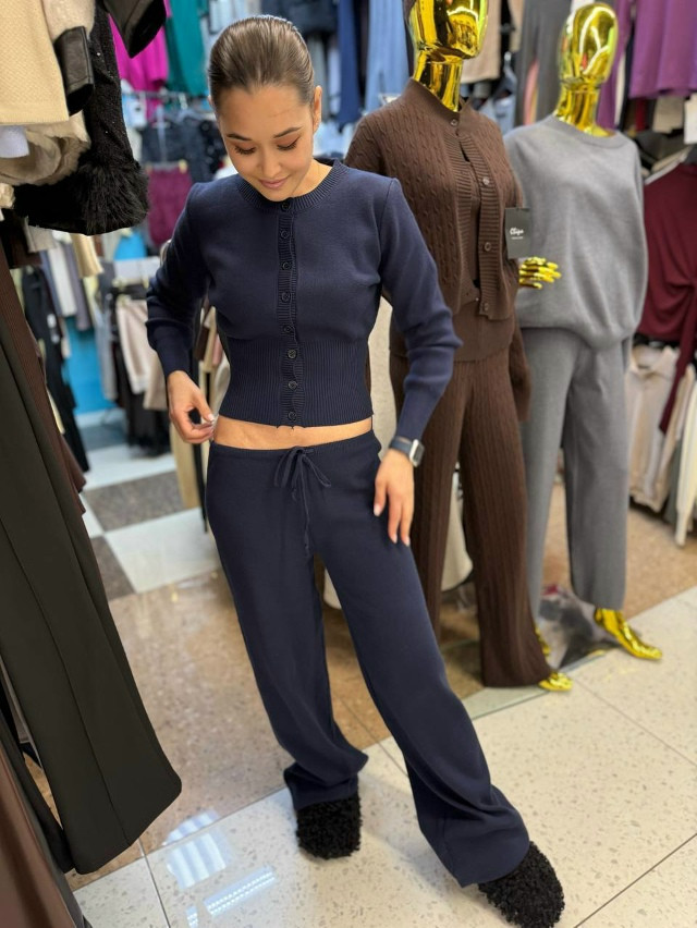 Женский костюм синий купить в Интернет-магазине Садовод База - цена 1700 руб Садовод интернет-каталог