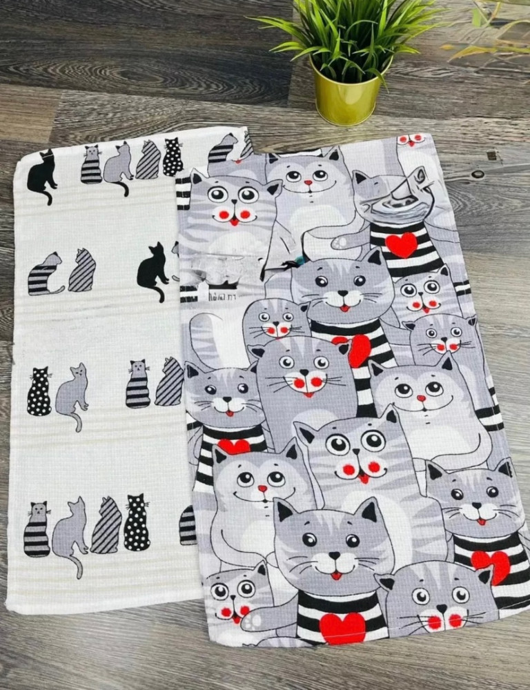 Вафельные кухонные полотенца, кошка купить в Интернет-магазине Садовод База - цена 650 руб Садовод интернет-каталог
