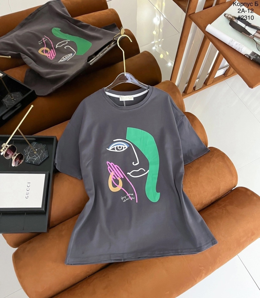 Женская футболка темно-серая купить в Интернет-магазине Садовод База - цена 350 руб Садовод интернет-каталог