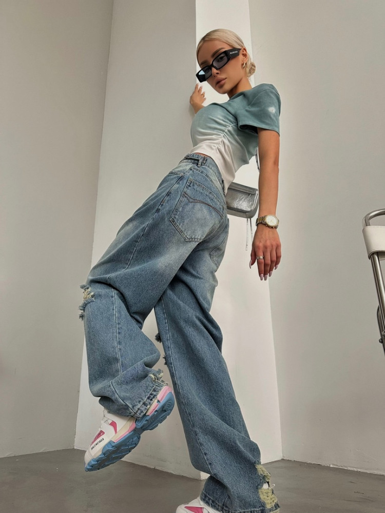 ⚜️ Топовые джинсы-багги Balenciaga купить в Интернет-магазине Садовод База - цена 2400 руб Садовод интернет-каталог