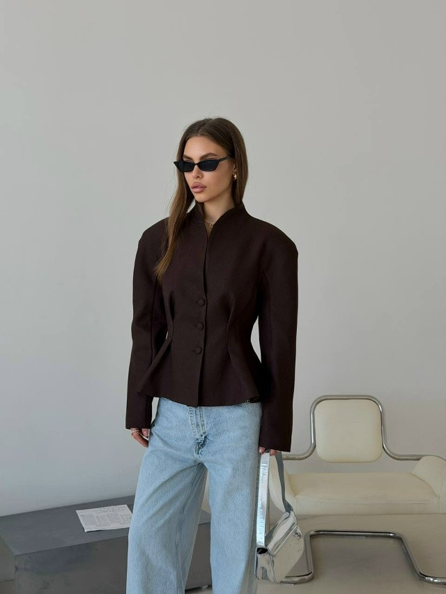 Женский пиджак коричневый купить в Интернет-магазине Садовод База - цена 2400 руб Садовод интернет-каталог