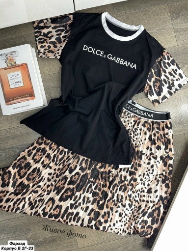 Нежный и стильный леопардовый костюм ( DOLCE & GABBANA ) Футболка+юбка поможет вам оставаться в тренде этим летом САДОВОД официальный интернет-каталог