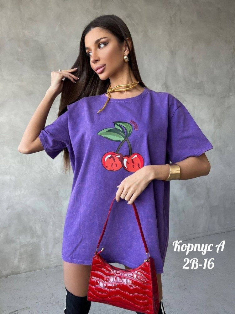 Женская футболка фиолетовая купить в Интернет-магазине Садовод База - цена 1000 руб Садовод интернет-каталог