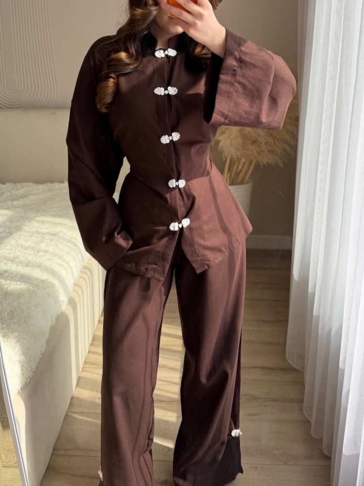 Женский костюм коричневый купить в Интернет-магазине Садовод База - цена 2400 руб Садовод интернет-каталог