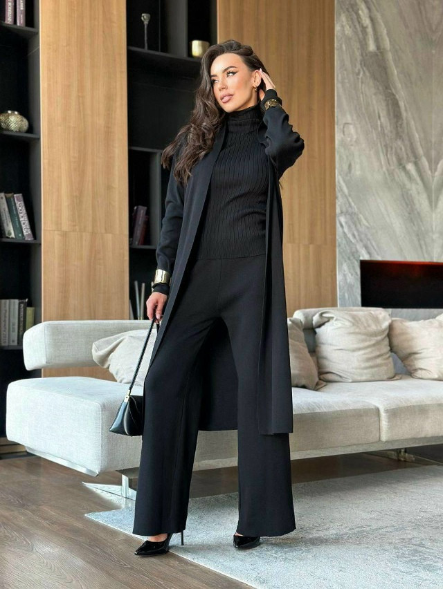 Женский костюм черный купить в Интернет-магазине Садовод База - цена 2250 руб Садовод интернет-каталог