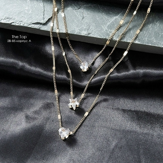 Тройная цепочка с 3мя кристаллами купить в Интернет-магазине Садовод База - цена 130 руб Садовод интернет-каталог