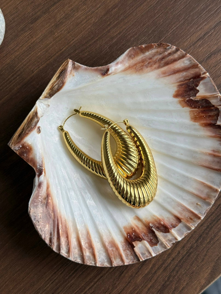 🤍 Трендовые массивные серьги на осень купить в Интернет-магазине Садовод База - цена 350 руб Садовод интернет-каталог