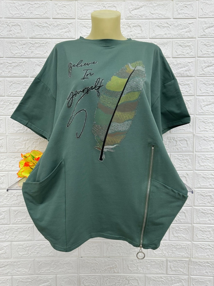 Женская футболка зеленая купить в Интернет-магазине Садовод База - цена 800 руб Садовод интернет-каталог