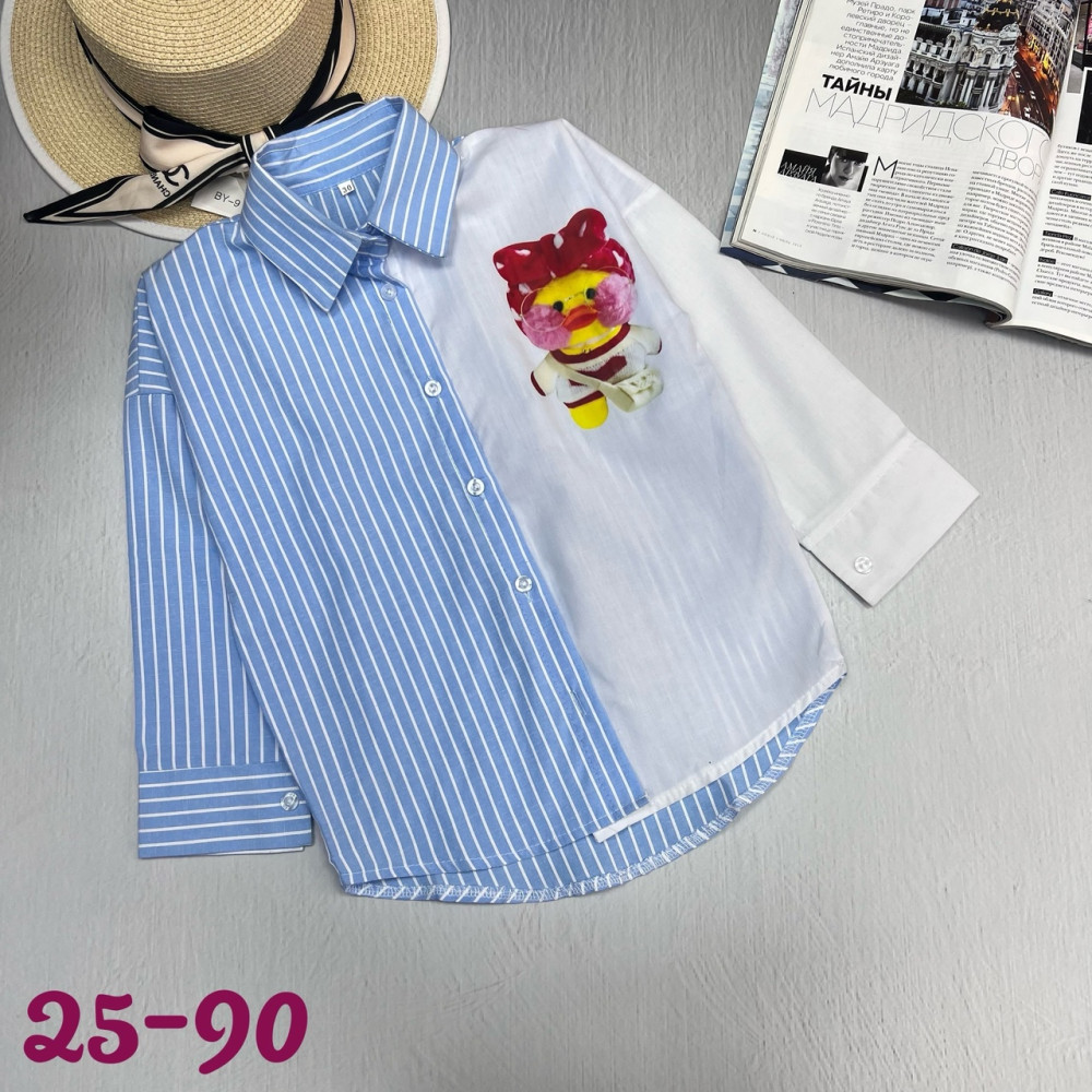 Рубашка в тонкую полоску для девочек💖 купить в Интернет-магазине Садовод База - цена 250 руб Садовод интернет-каталог
