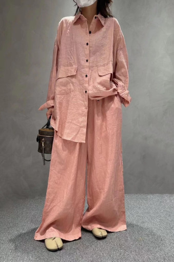 💙Нереально стильный костюм двойка из однотонного льна( 100% лён ) САДОВОД официальный интернет-каталог