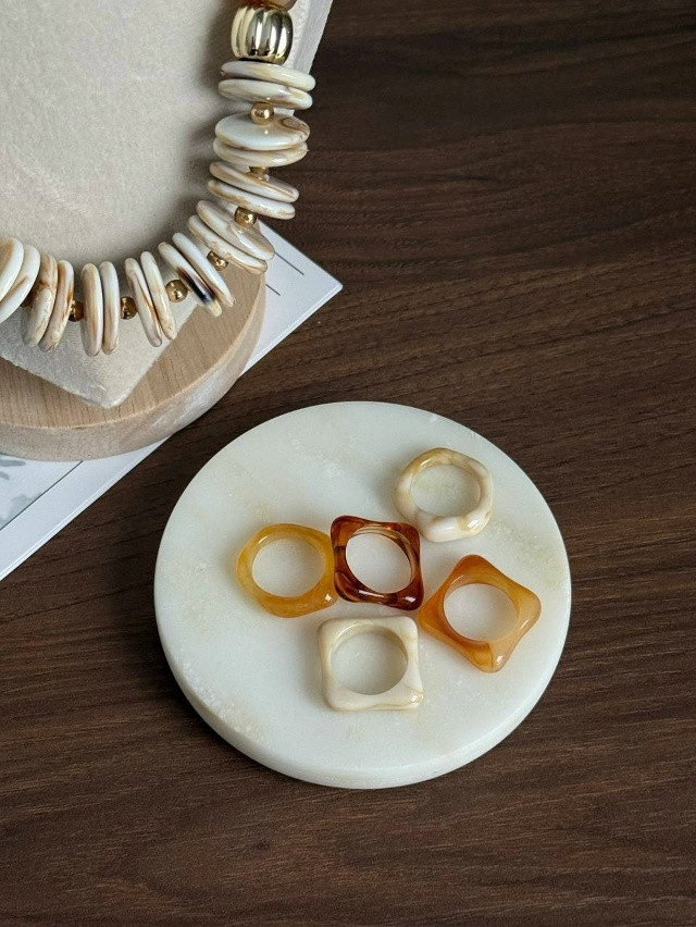 ⚜️Сет колец из акрила 5шт купить в Интернет-магазине Садовод База - цена 150 руб Садовод интернет-каталог