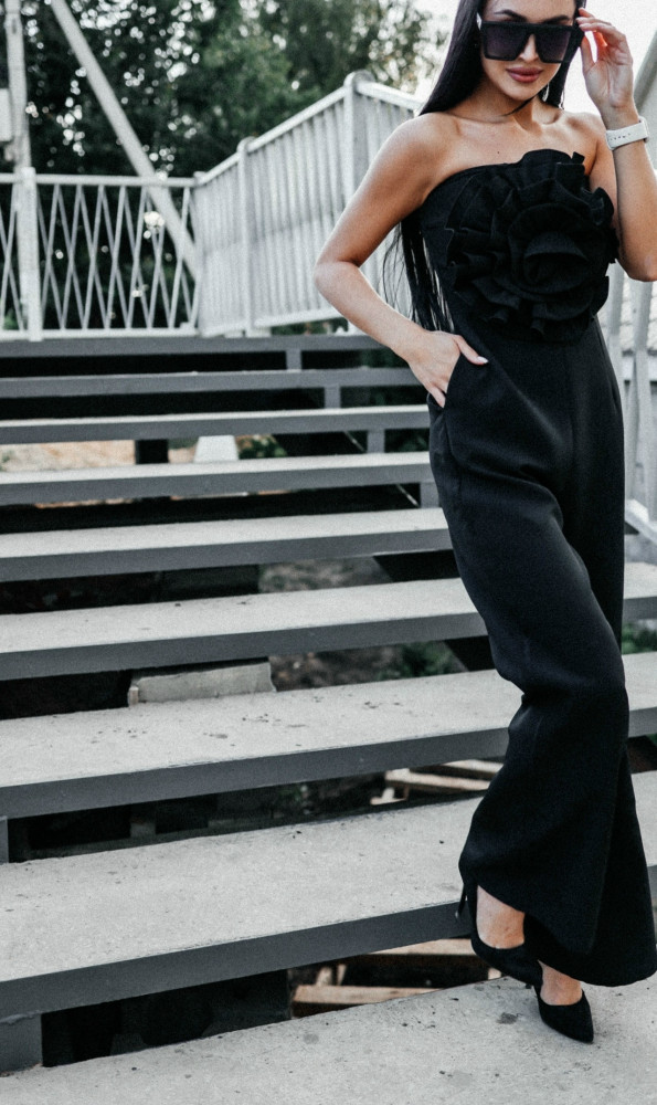 Женский комбинезон черный купить в Интернет-магазине Садовод База - цена 500 руб Садовод интернет-каталог