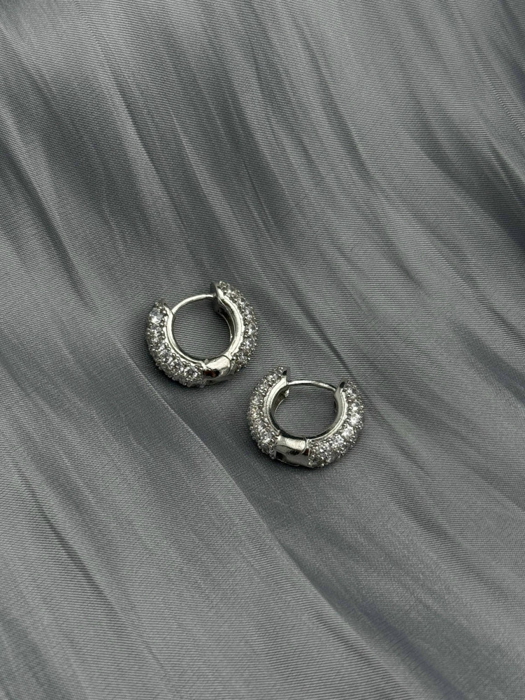 🩷 Серьги-конго инкрустированные фианитами купить в Интернет-магазине Садовод База - цена 400 руб Садовод интернет-каталог