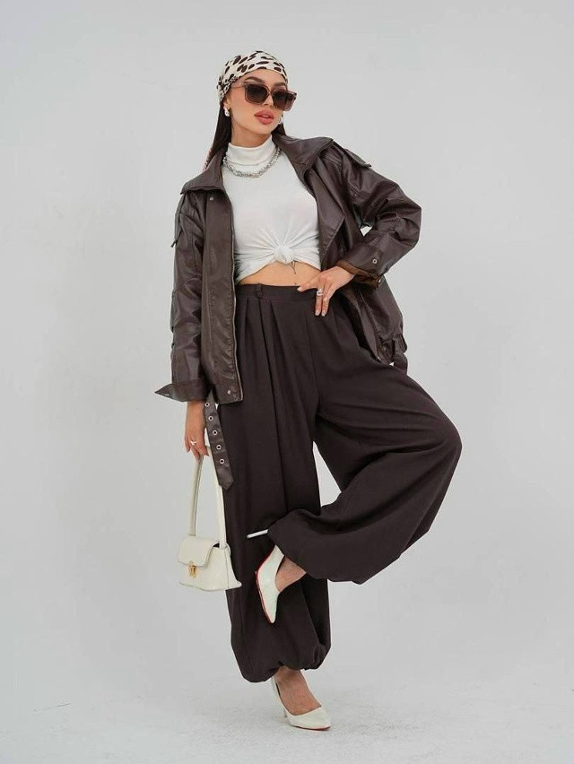 Женские брюки коричневые купить в Интернет-магазине Садовод База - цена 1400 руб Садовод интернет-каталог