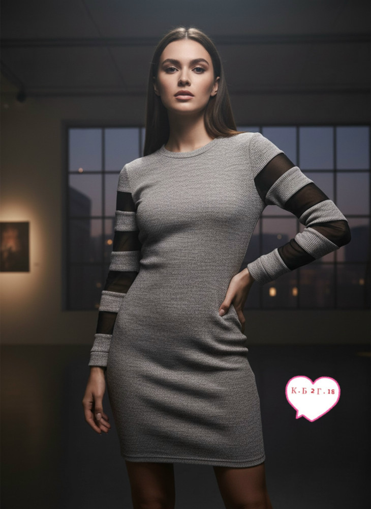 Платье серое купить в Интернет-магазине Садовод База - цена 500 руб Садовод интернет-каталог