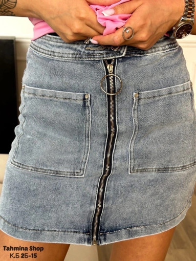 Джинсовая мини-юбка с молнией по середине – основа летнего гардероба: ее легко сочетать с любым верхом и обувью САДОВОД официальный интернет-каталог