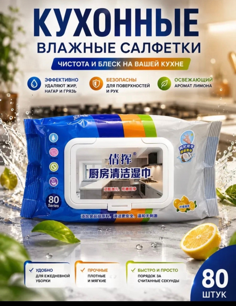 Влажные салфетки для кухни очищающие купить в Интернет-магазине Садовод База - цена 100 руб Садовод интернет-каталог