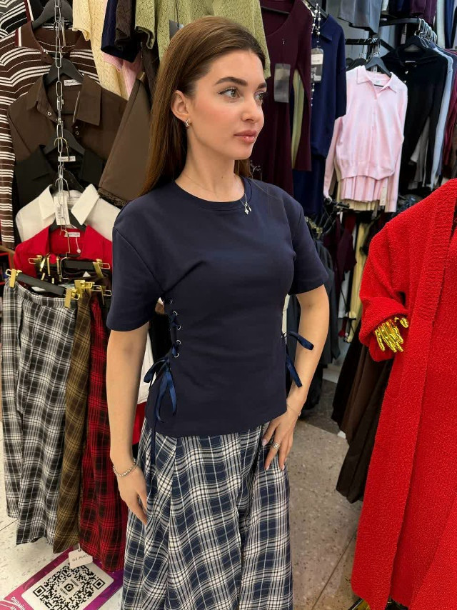 Женская футболка синяя купить в Интернет-магазине Садовод База - цена 1000 руб Садовод интернет-каталог