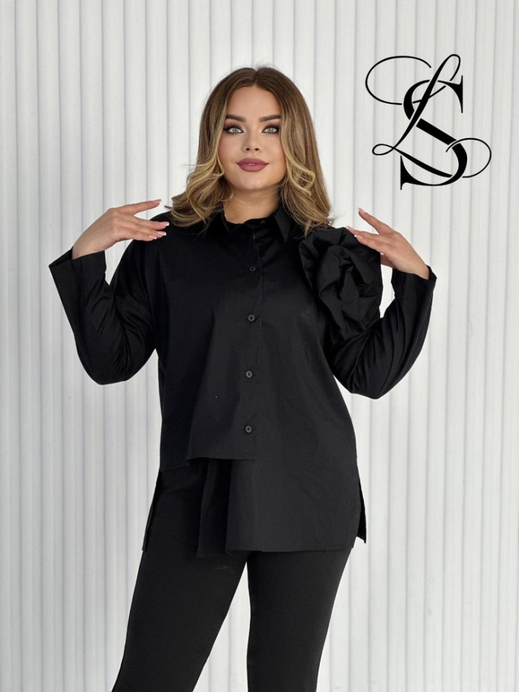 Женская рубашка черная купить в Интернет-магазине Садовод База - цена 3500 руб Садовод интернет-каталог
